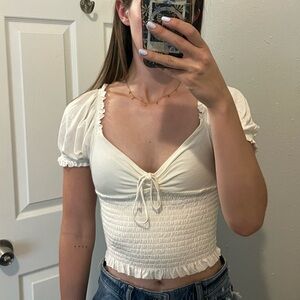 Urban outfitters white top, cropped